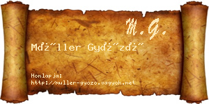 Müller Győző névjegykártya